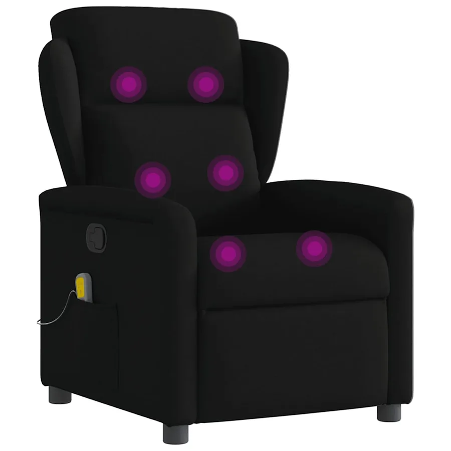 Fauteuil de massage inclinable Noir Tissu - 7