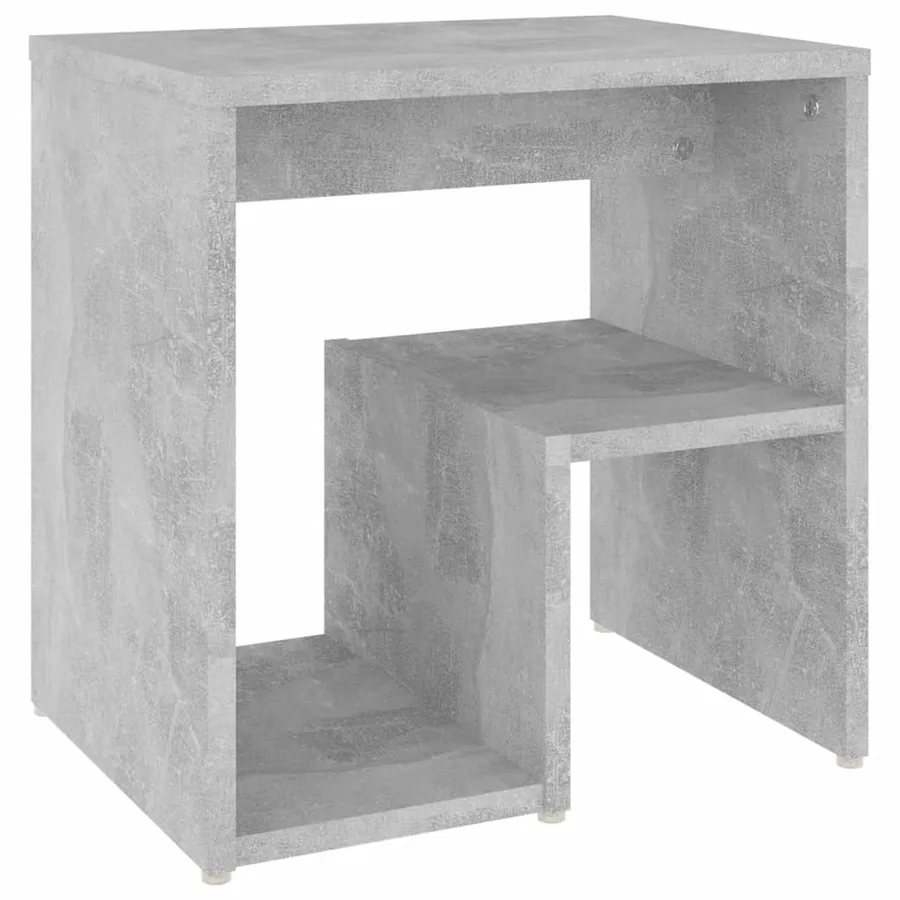 Table de chevet gris béton 40x30x40 cm bois d'ingénierie - 2