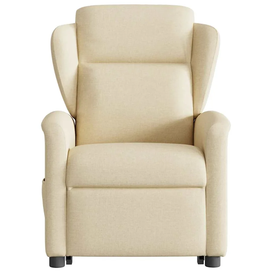 Fauteuil inclinable électrique crème tissu - 5