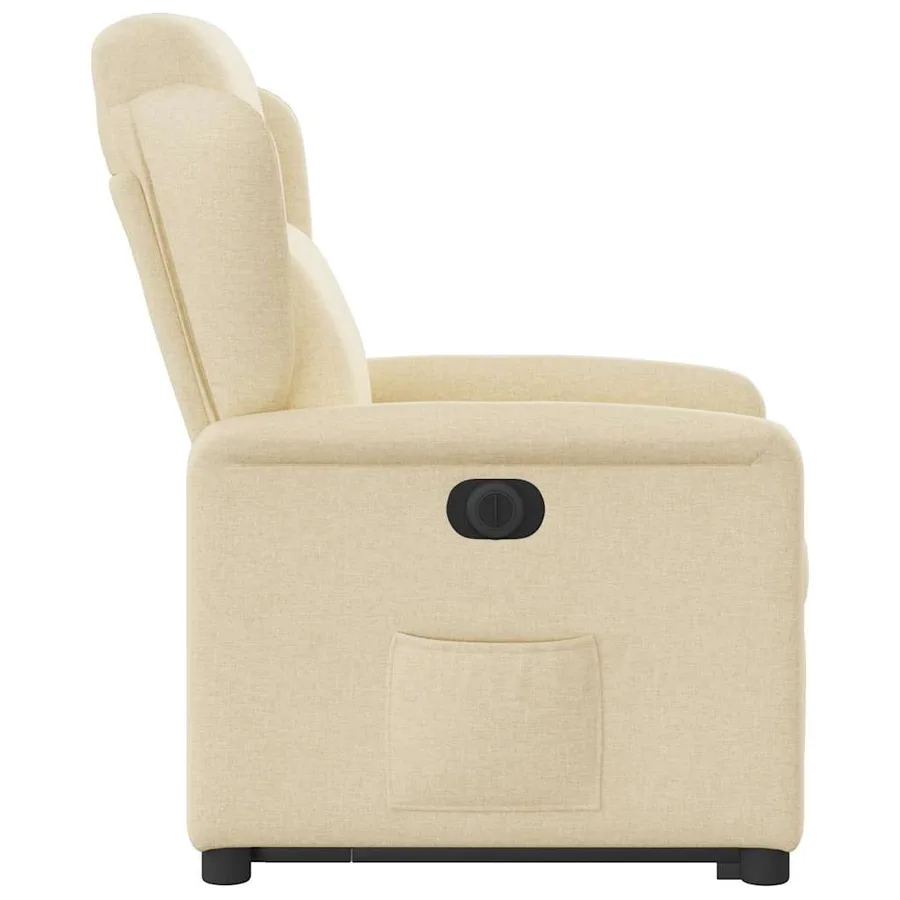 Fauteuil inclinable électrique crème tissu - 6