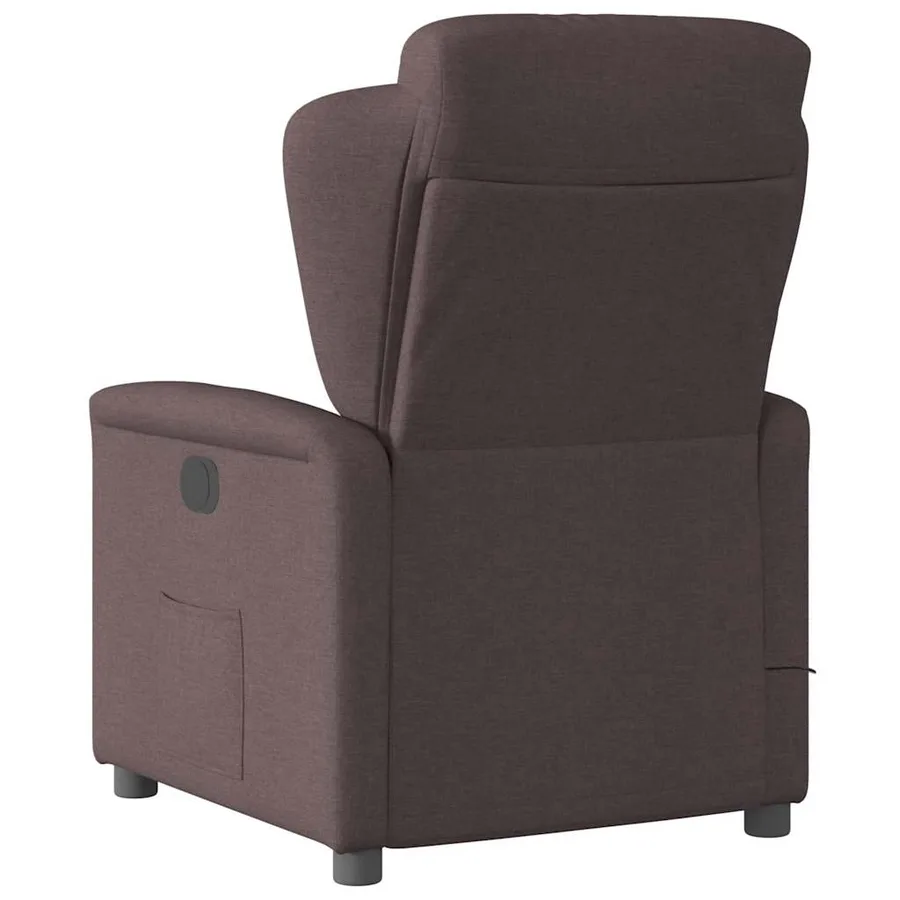 Fauteuil de massage inclinable électrique Marron foncé Tissu - 7