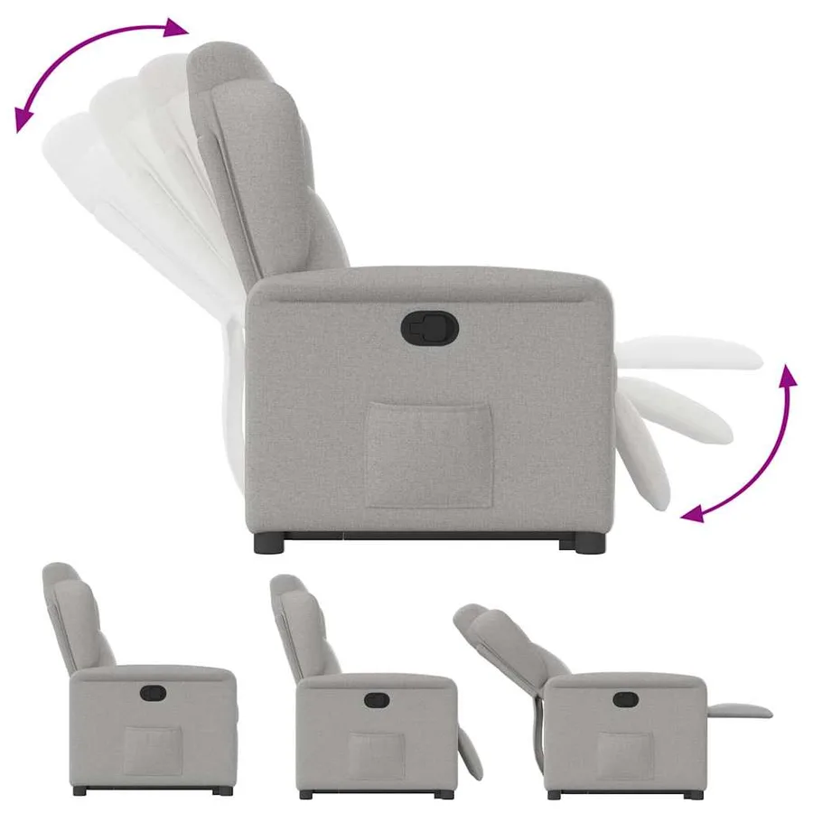 Fauteuil inclinable gris nuage tissu - 9