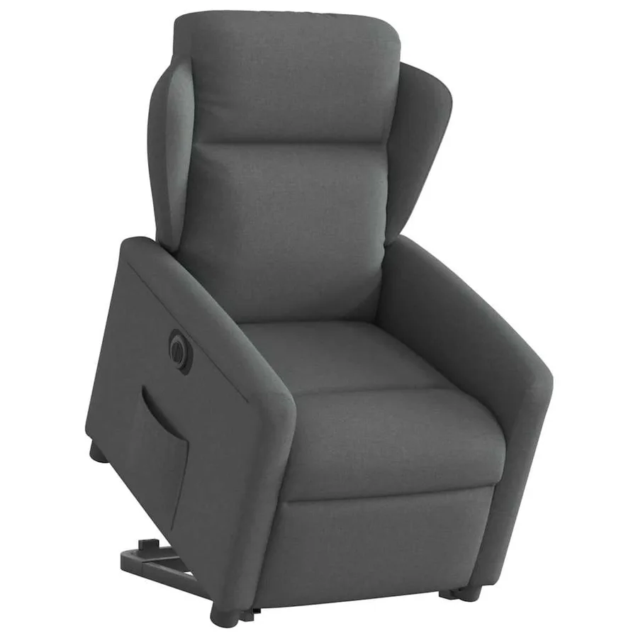 Fauteuil inclinable électrique gris foncé tissu - 3