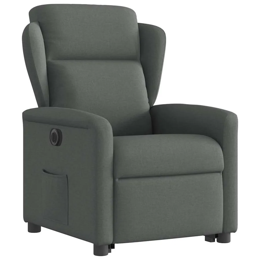 Fauteuil inclinable électrique gris foncé tissu - 4