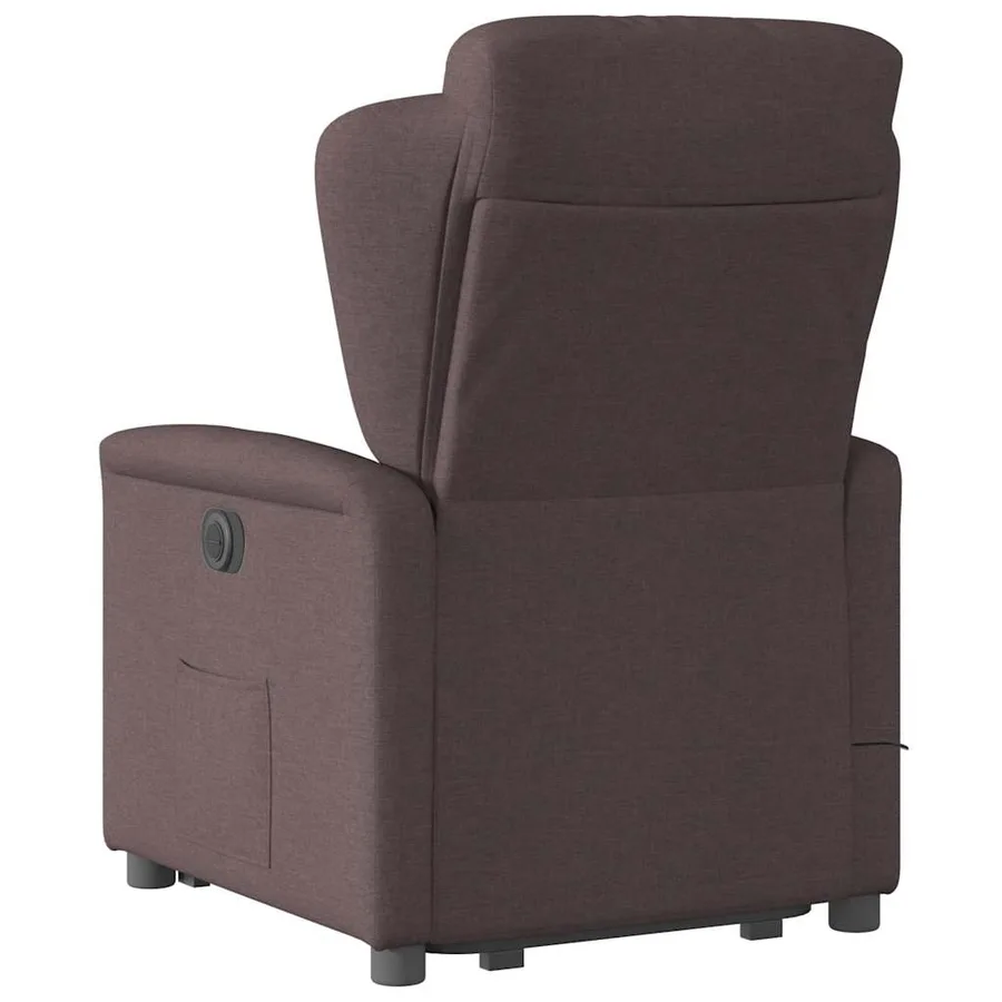 Fauteuil inclinable de massage électrique Marron foncé Tissu - 7