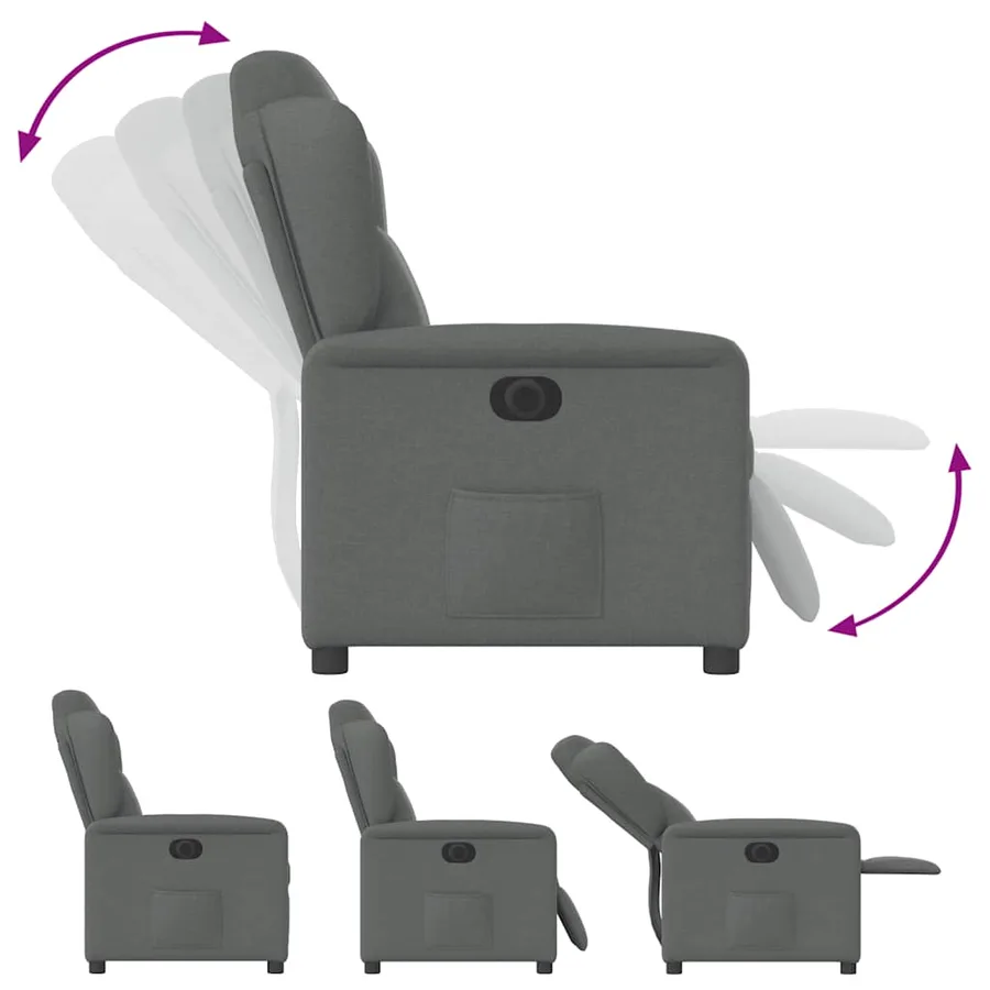 Fauteuil inclinable électrique Gris foncé Tissu - 10