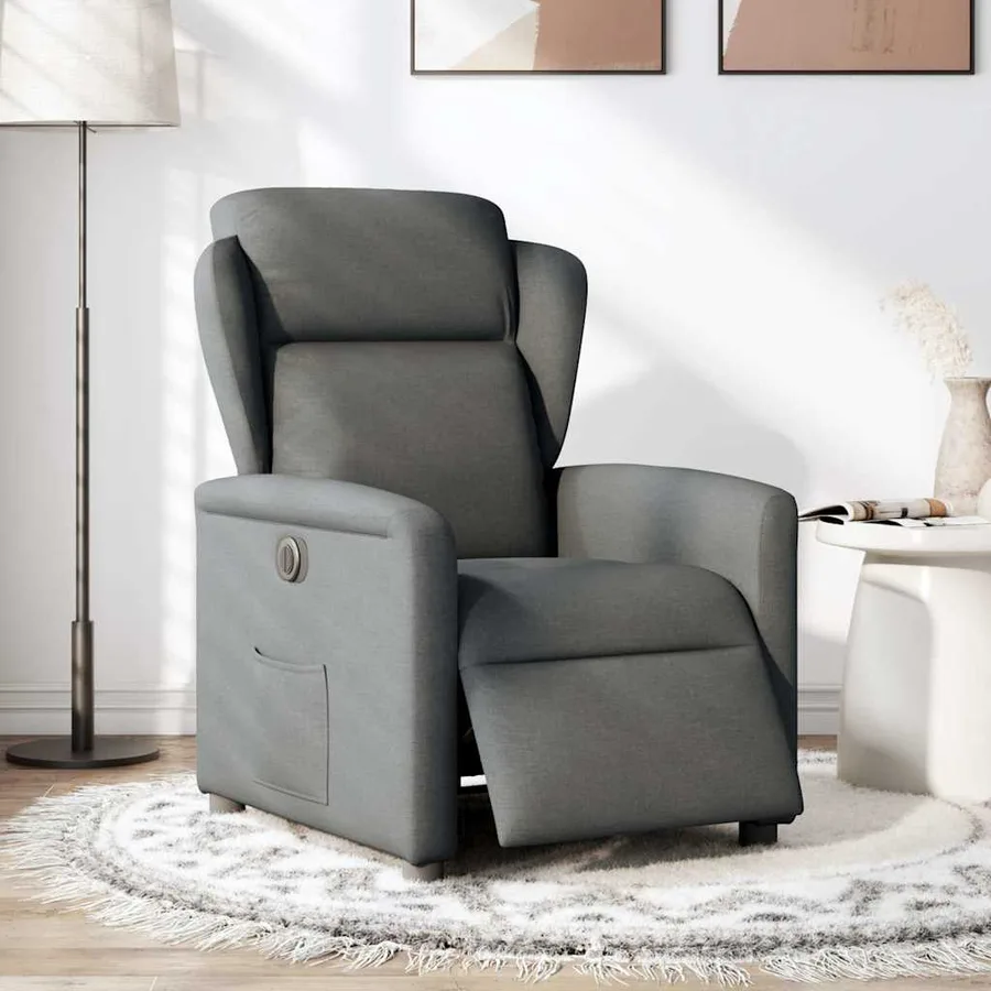 Fauteuil inclinable électrique Gris foncé Tissu - 2