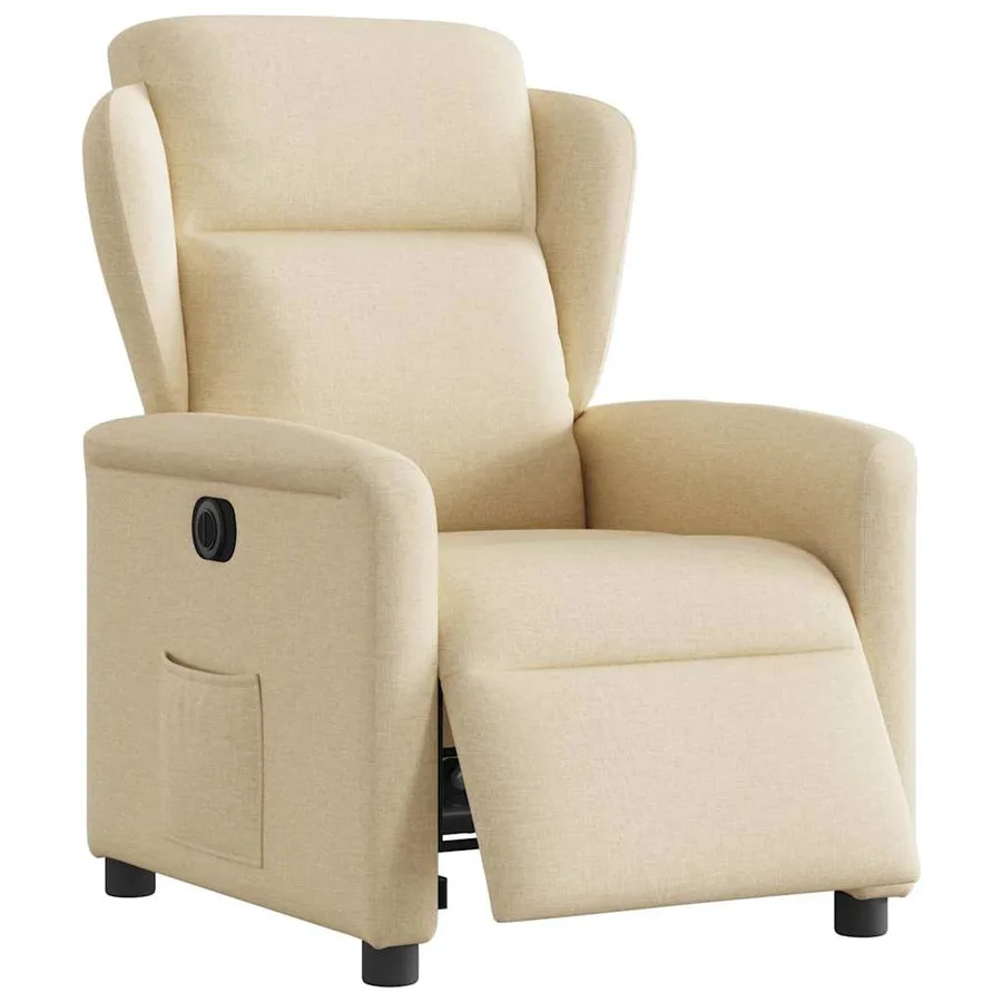 Fauteuil inclinable électrique Crème Tissu - 3