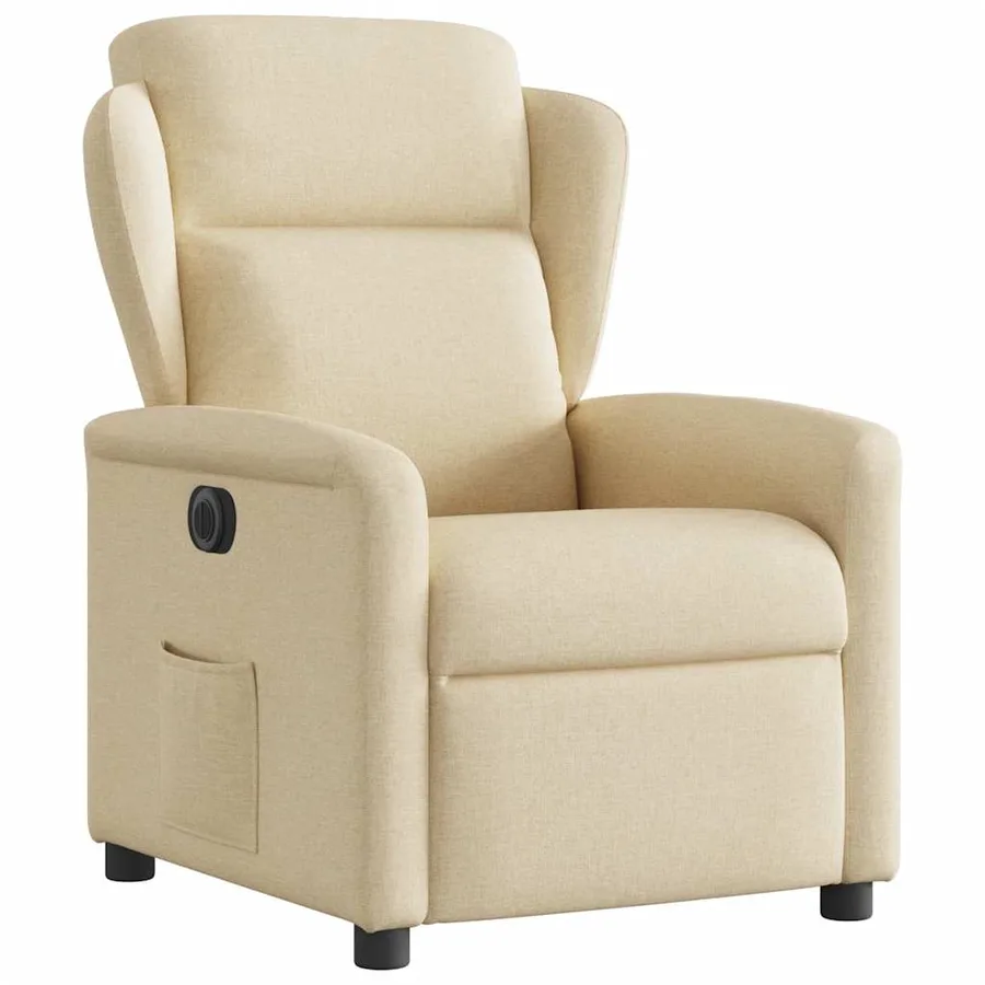 Fauteuil inclinable électrique Crème Tissu - 4