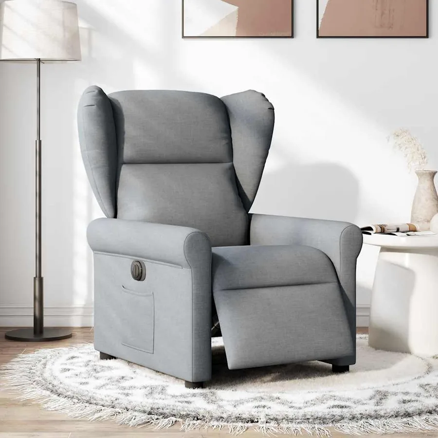 Fauteuil inclinable électrique Gris clair Tissu - 2