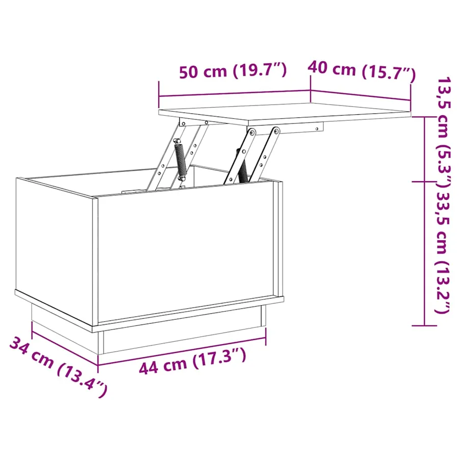 Table basse 40x50x35 cm Bois massif de pin - 10
