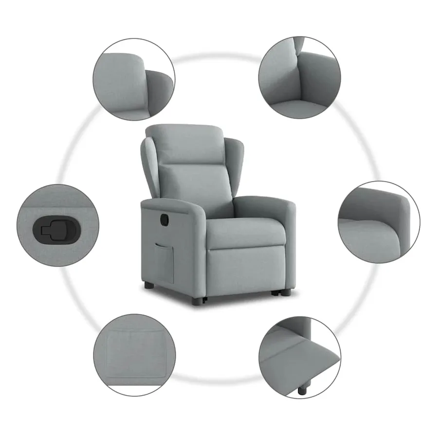 Fauteuil inclinable Gris clair Tissu - 10