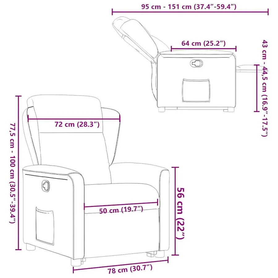 Fauteuil inclinable Gris clair Tissu - 15