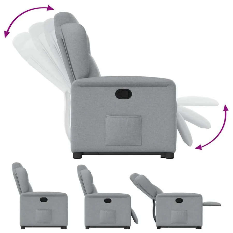 Fauteuil inclinable Gris clair Tissu - 9