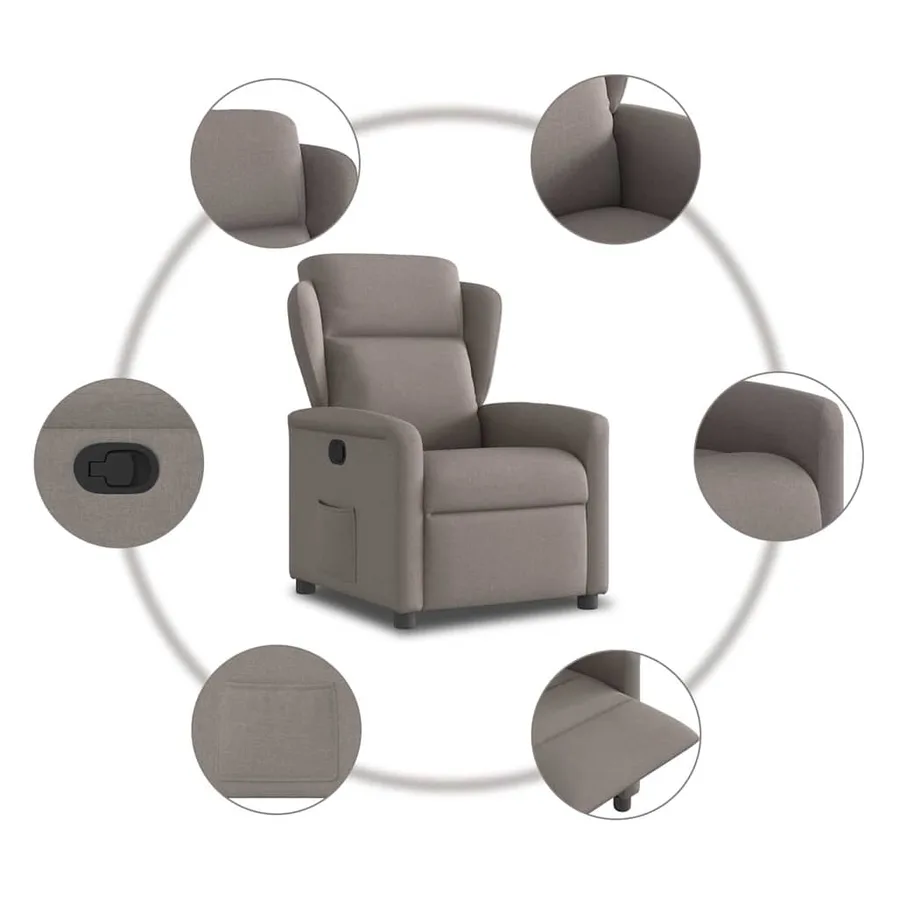 Fauteuil inclinable Taupe Tissu - 7
