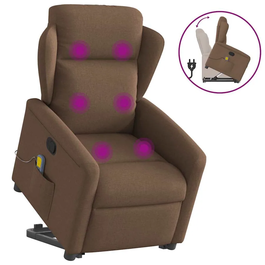 Fauteuil de massage inclinable Marron Tissu