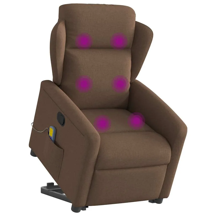 Fauteuil de massage inclinable Marron Tissu - 3
