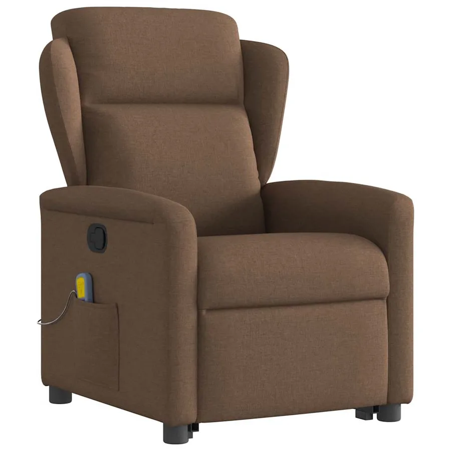 Fauteuil de massage inclinable Marron Tissu - 4