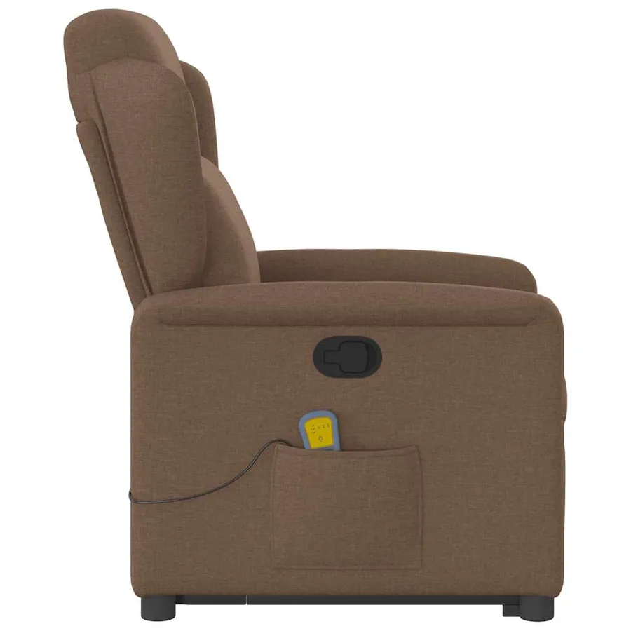 Fauteuil de massage inclinable Marron Tissu - 6