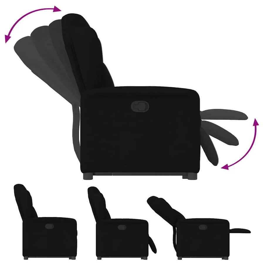 Fauteuil inclinable noir tissu - 9