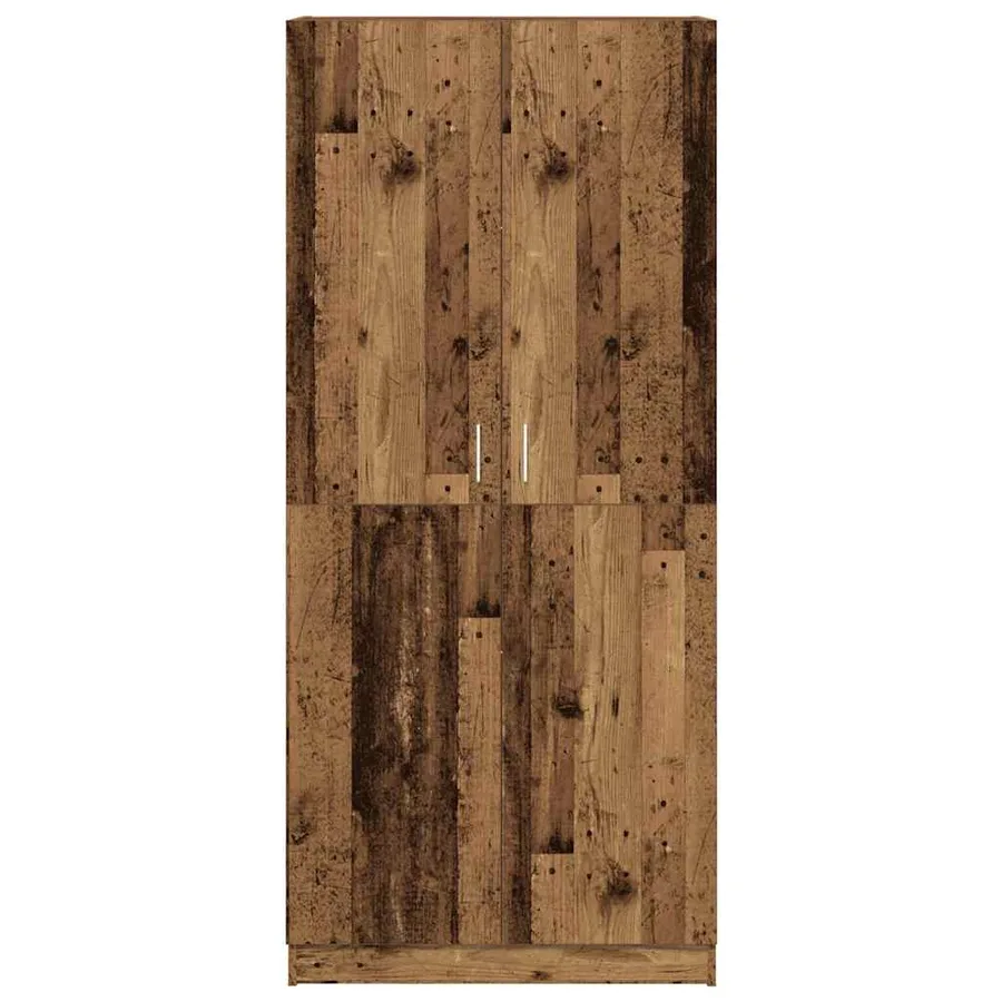 Garde-robe vieux bois 80x52x180 cm bois d'ingénierie - 4