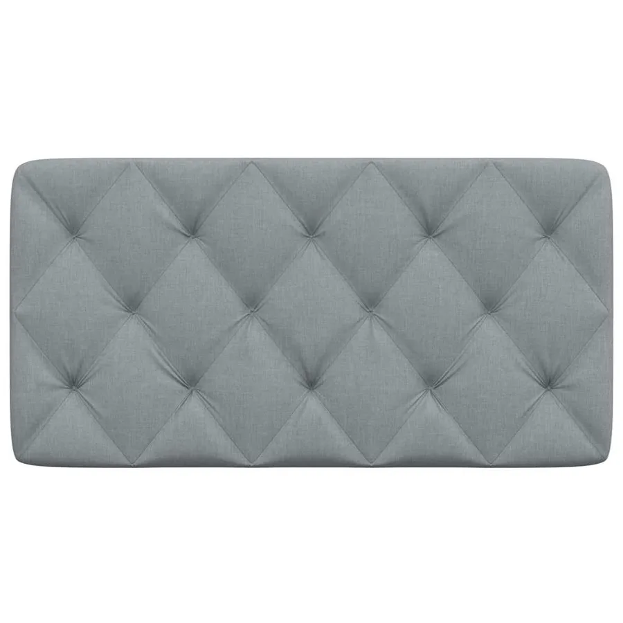 Coussin de tête de lit gris clair 100 cm tissu - 4
