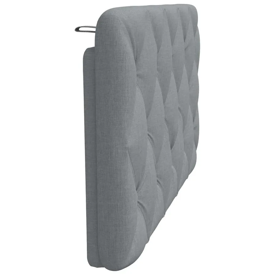 Coussin de tête de lit gris clair 100 cm tissu - 5