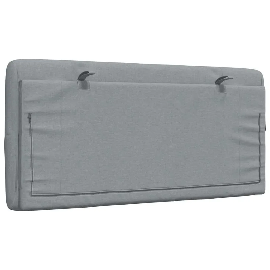 Coussin de tête de lit gris clair 100 cm tissu - 6