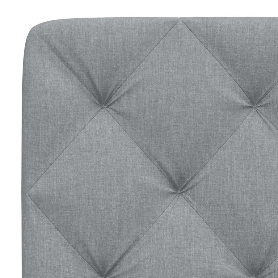Coussin de tête de lit gris clair 100 cm tissu - 7