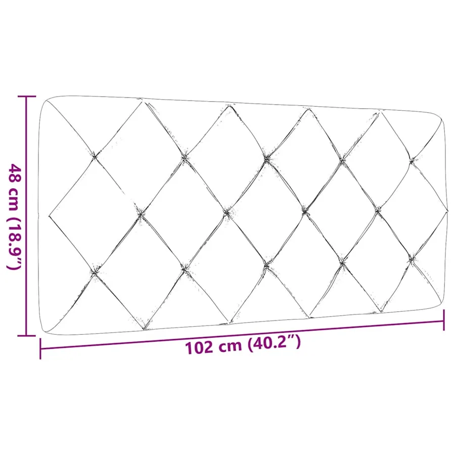 Coussin de tête de lit gris clair 100 cm tissu - 9
