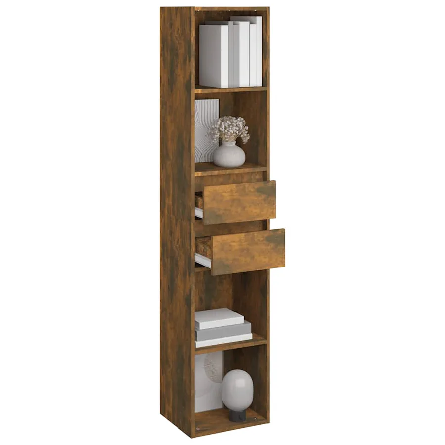 Bibliothèque Chêne fumé 36x30x171 cm Bois d'ingénierie - 6