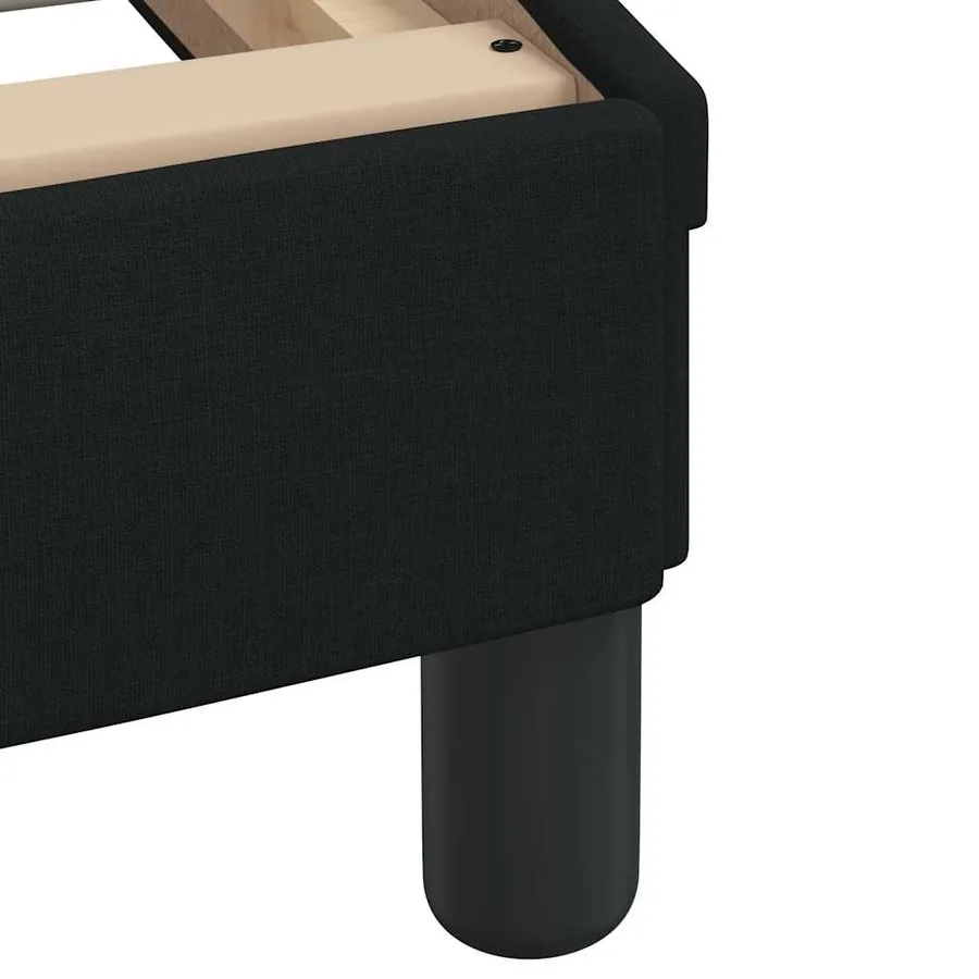 Lit avec matelas Hanko noir 80x200 cm tissu - 10