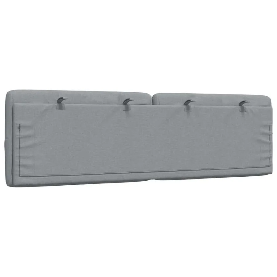 Coussin de tête de lit gris clair 160 cm tissu - 6