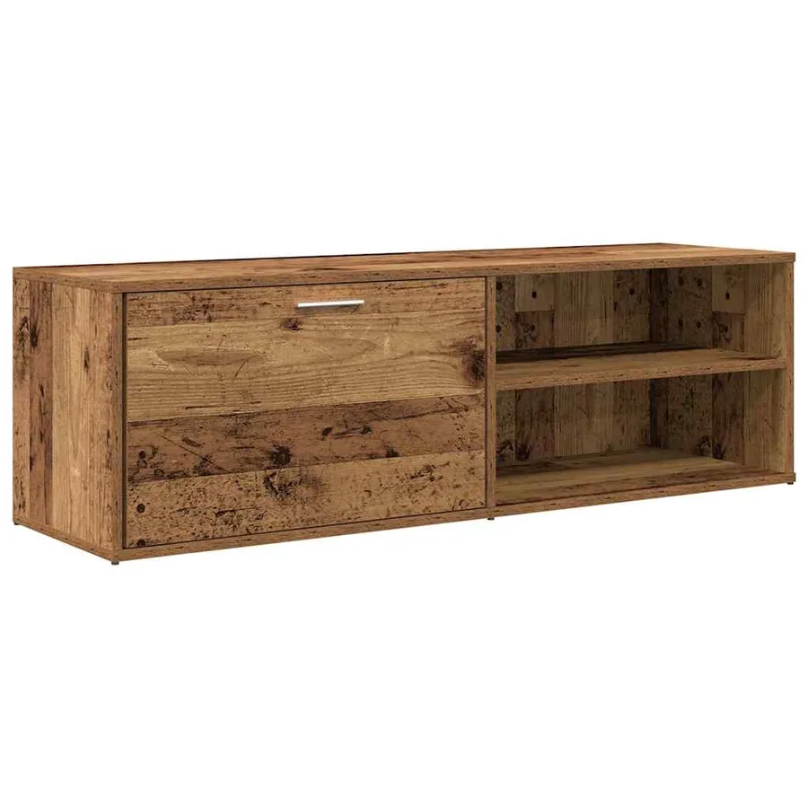 Meuble TV vieux bois 120x34x37 cm bois d'ingénierie - 2