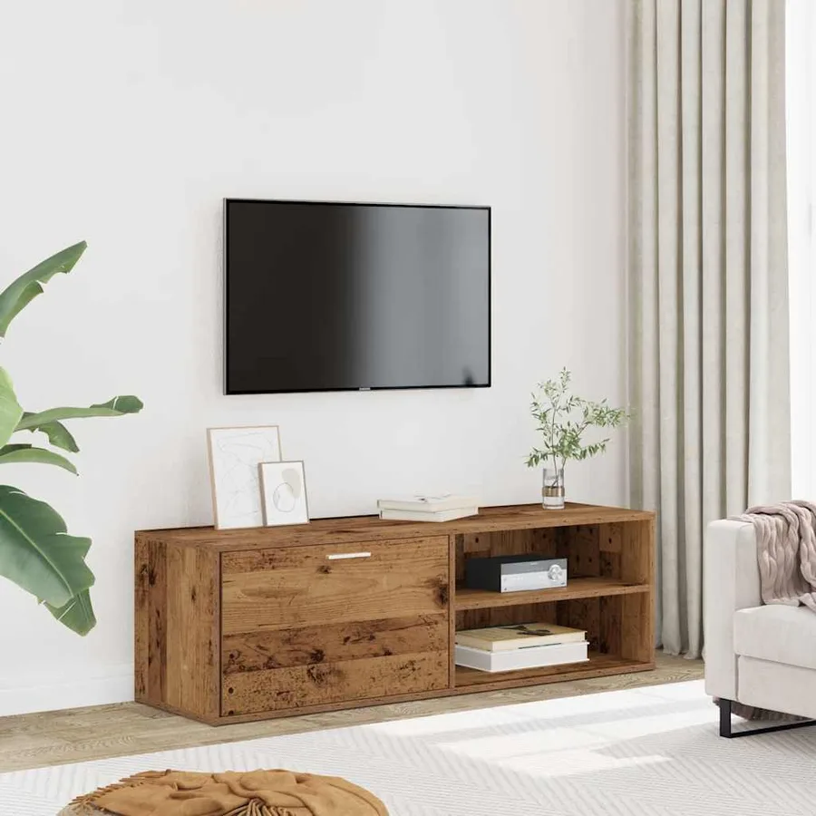 Meuble TV vieux bois 120x34x37 cm bois d'ingénierie - 3
