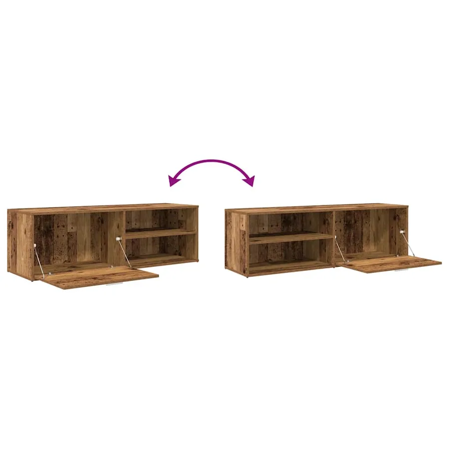 Meuble TV vieux bois 120x34x37 cm bois d'ingénierie - 8