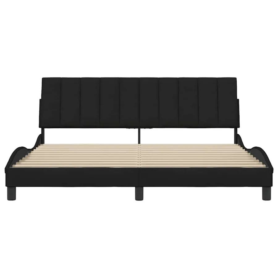 Cadre de lit sans matelas Hanko noir 180x200 cm tissu - 4