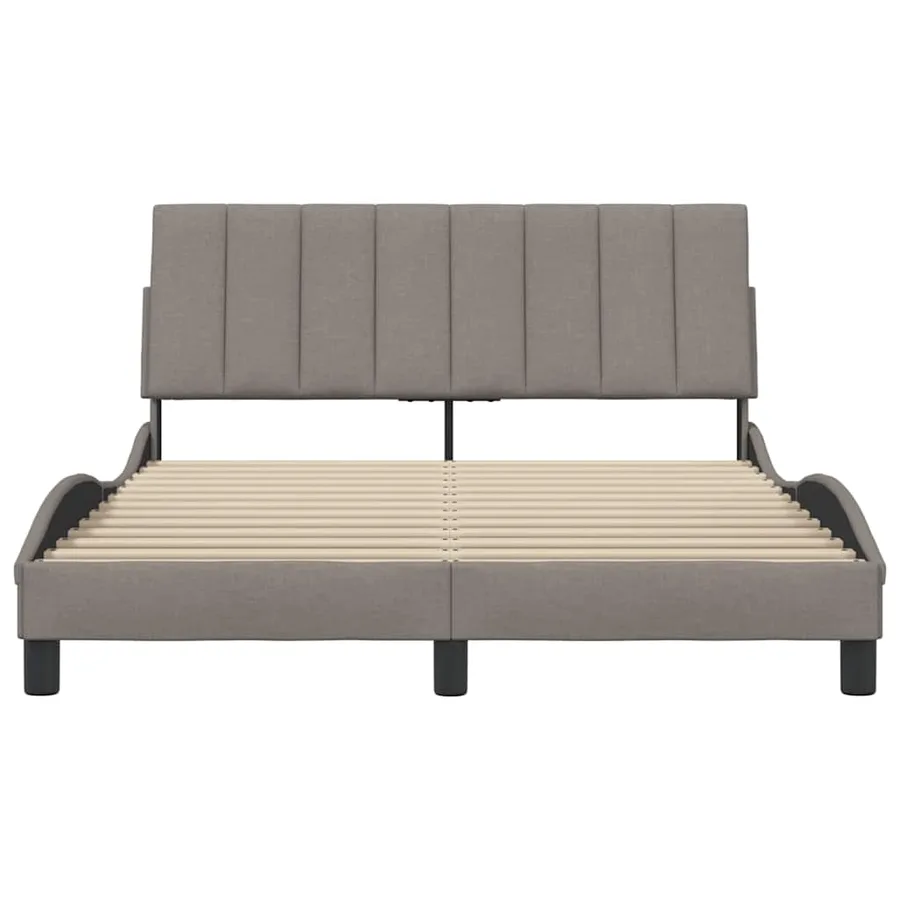 Cadre de lit sans matelas Hanko taupe 140x190 cm tissu - 4
