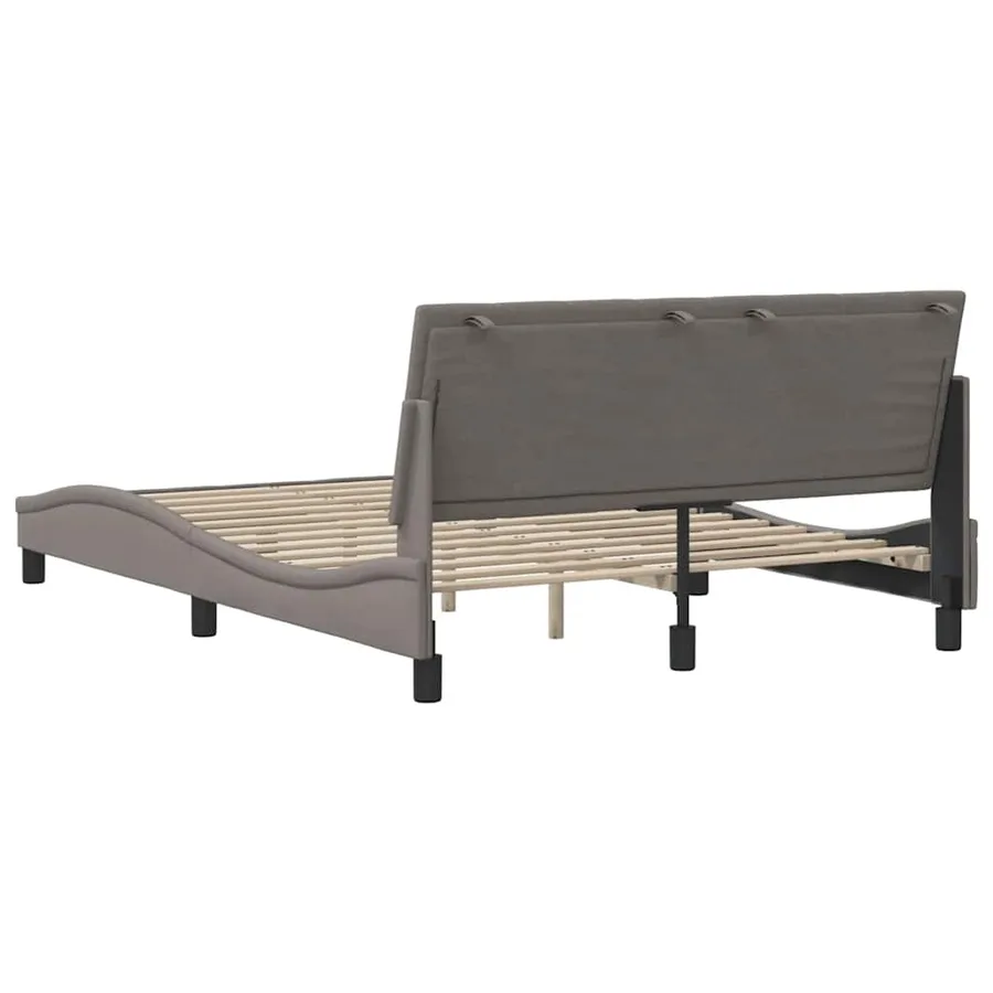 Cadre de lit sans matelas Hanko taupe 140x190 cm tissu - 9