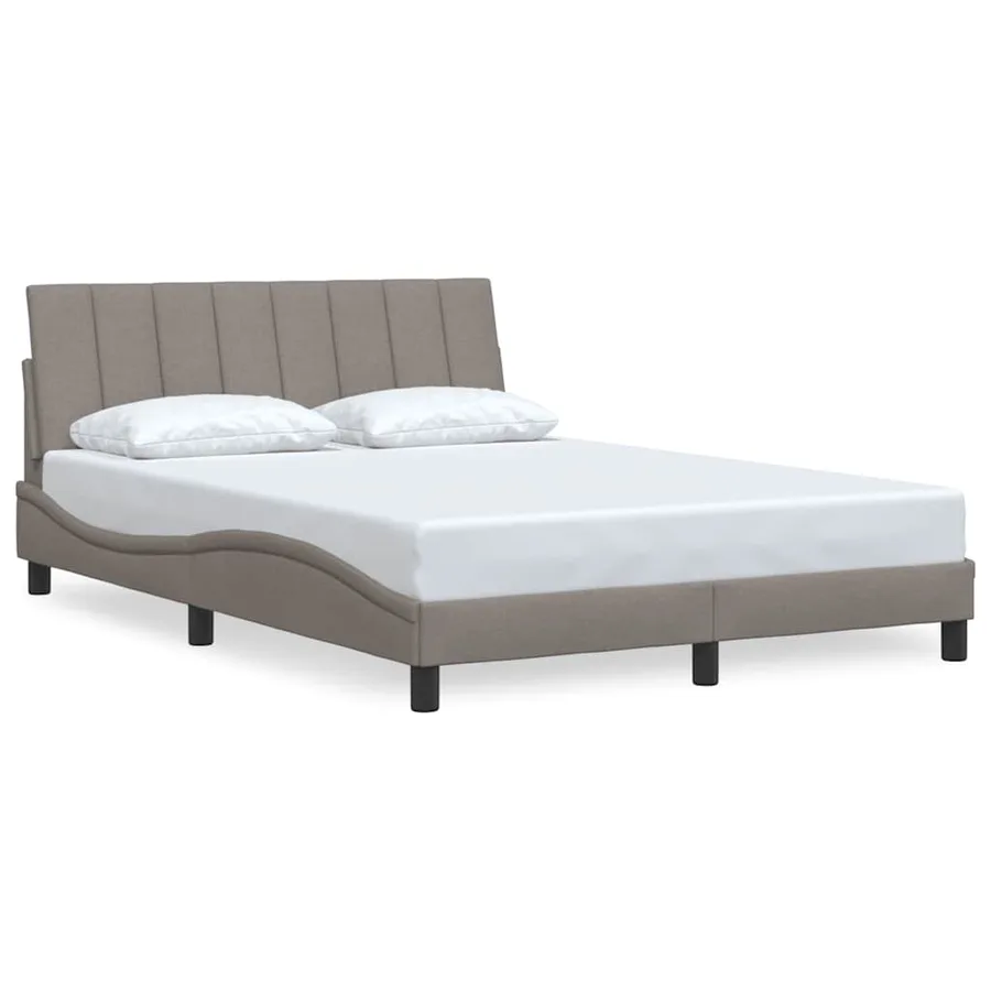 Cadre de lit sans matelas Hanko taupe 140x200 cm tissu - 2