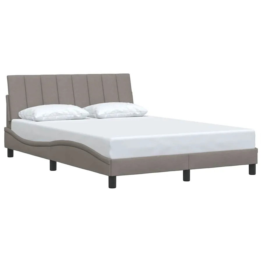 Cadre de lit sans matelas Hanko taupe 140x200 cm tissu - 3
