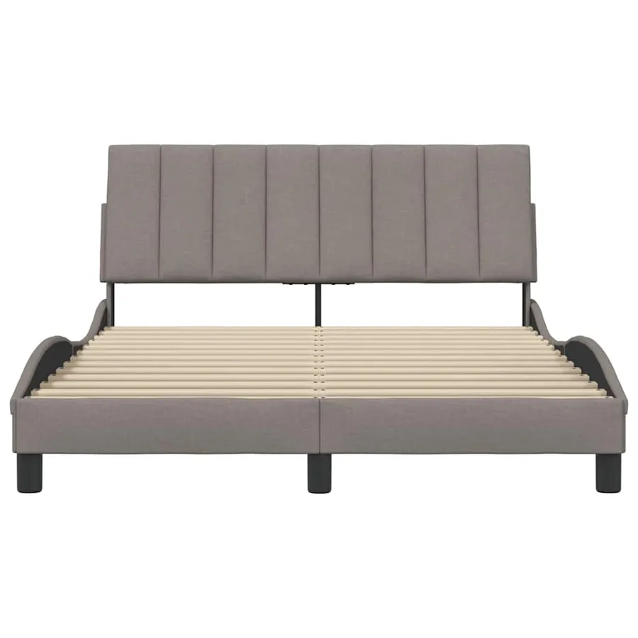 Cadre de lit sans matelas Hanko taupe 140x200 cm tissu - 4