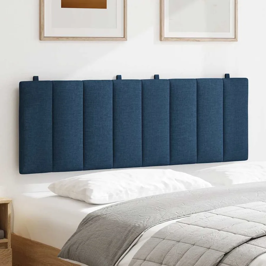 Coussin de tête de lit Hanko bleu 140 cm tissu - 3