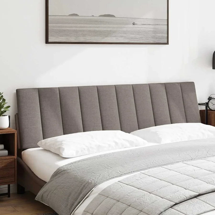 Coussin de tête de lit Hanko taupe 180 cm tissu - 2