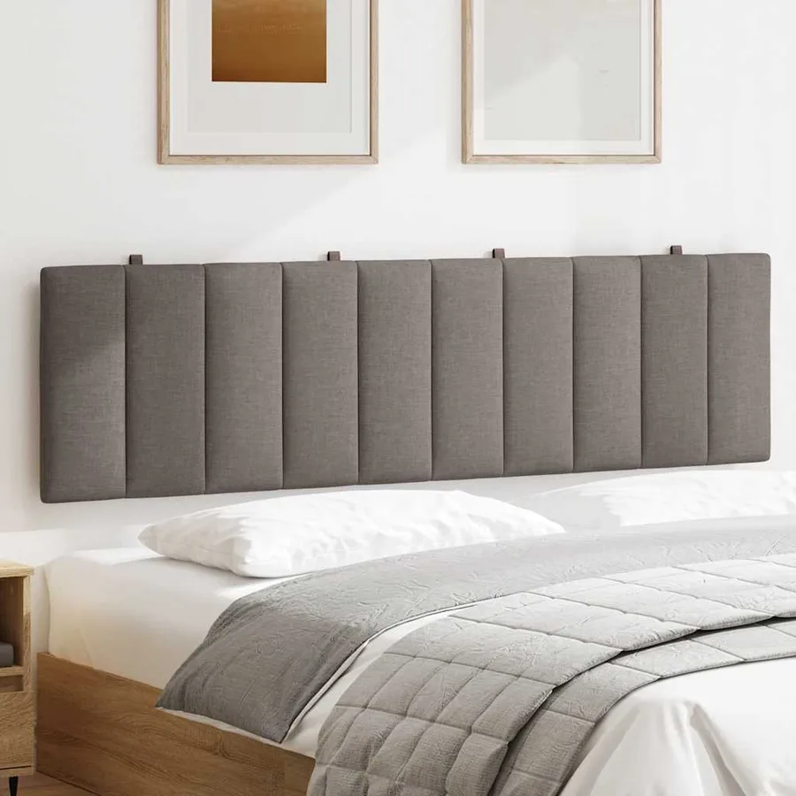 Coussin de tête de lit Hanko taupe 180 cm tissu - 3