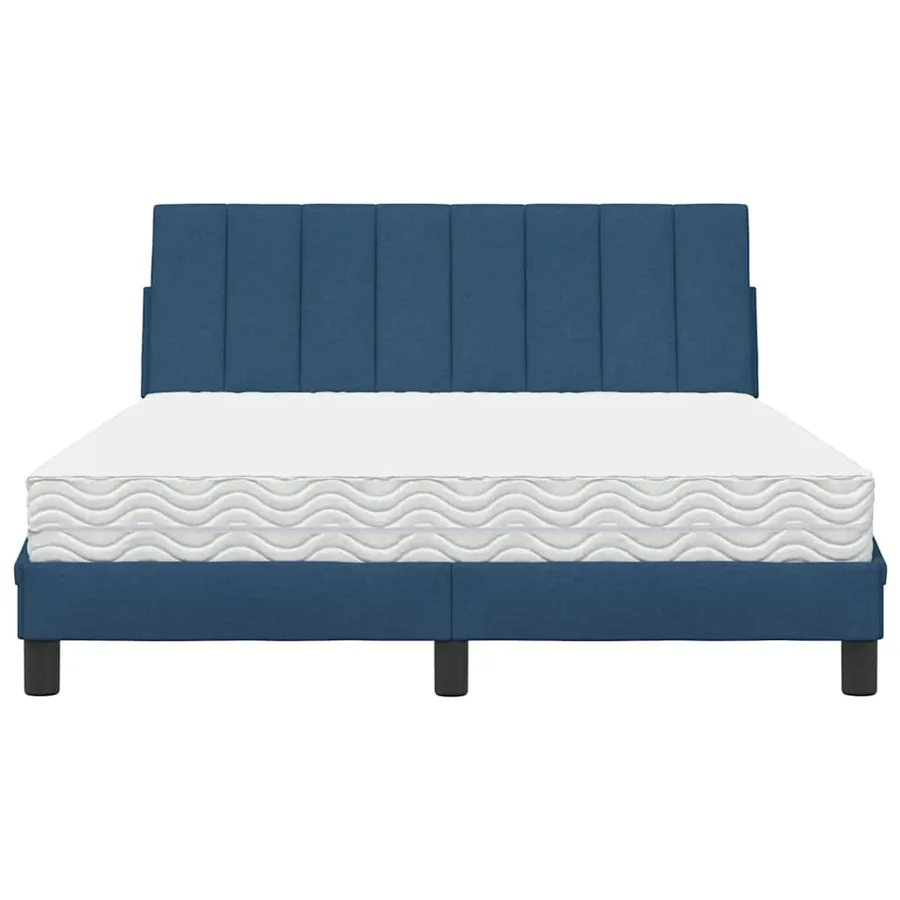 Lit avec matelas Hanko bleu 140x200 cm tissu - 5