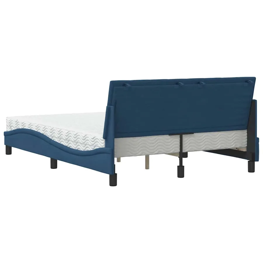 Lit avec matelas Hanko bleu 140x200 cm tissu - 7