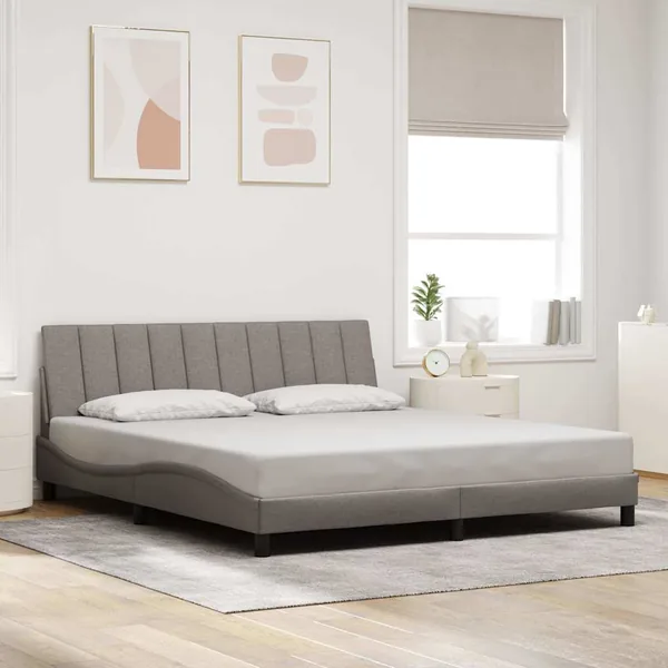 Cadre de lit sans matelas Hanko taupe 180x200 cm tissu