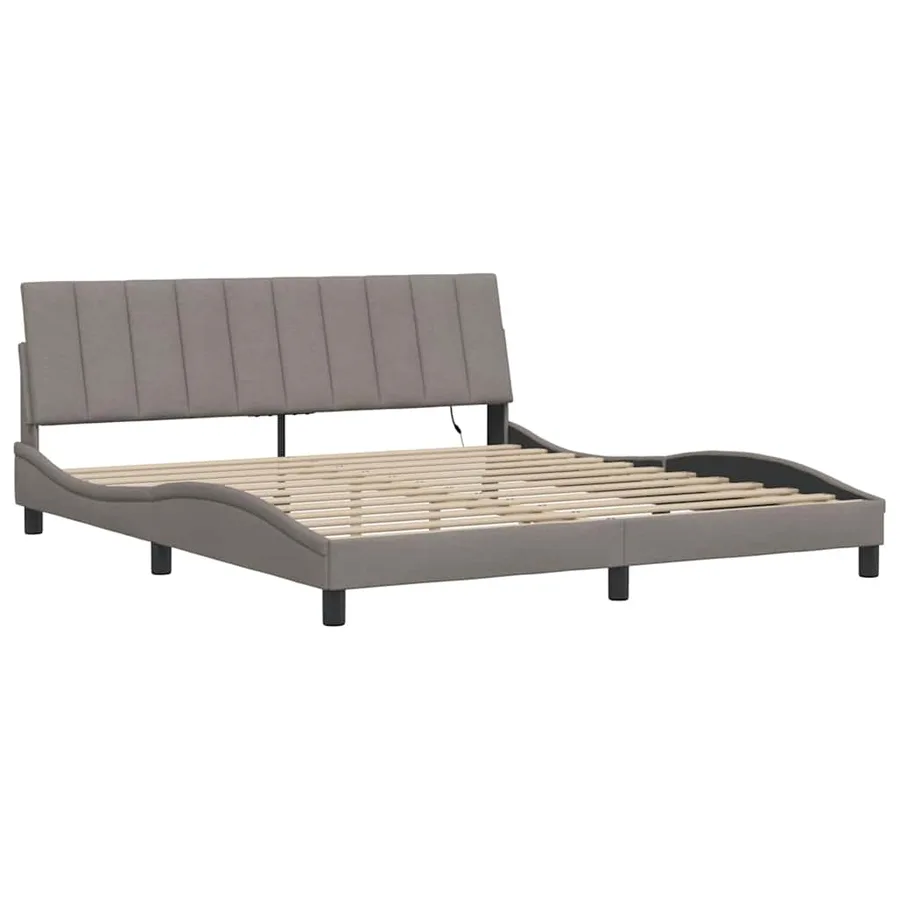 Cadre de lit sans matelas Hanko taupe 180x200 cm tissu - 5