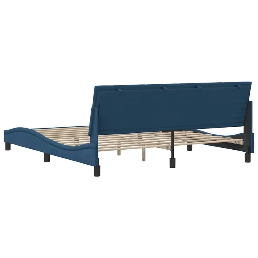 Cadre de lit sans matelas Hanko bleu 180x200 cm tissu - 9